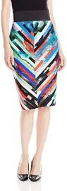 Milly Women39s Mirage Stripe Mitered Skirt Multi 8 at Womens Clothing store at Amazon