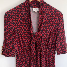 Milly of New York Dresses Milly Red And Gray Chain Knit Dress Poshmark at Poshmark