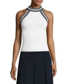 Milly woven trim top at Saks Fifth Avenue