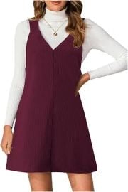Milumia Women V Neck Corduroy Overall Dress 2026 Spring Mini Pinafore Jumper Dress at Amazon