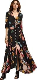 Milumia Women39s Button Up Split Floral Print Flowy Party Maxi Dress at Womens Clothing store at Amazon