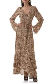 Mimi Snakeskin Print Long Sleeve Wrap Dress at Nordstrom Rack