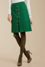 Mindy's green lace up skirt at Trinaturk