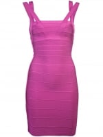 Mindys pink Herve Leger dress at Farfetch