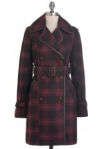 Mindy's red plaid coat at Modcloth at Modcloth