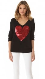 Mindys' sequin heart sweate at Shopbop