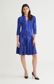 Ming Wang Dual Tone Rib Knit Fit & Flare Dress at Nordstrom