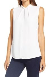 Ming Wang Twist Neck Sleeveless Top at Nordstrom