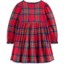 Mini Boden Kids\' Madeline Plaid Long Sleeve Cotton Flannel Dress at Nordstrom