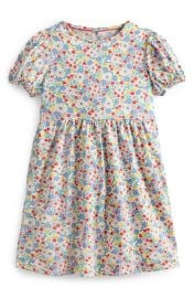 Mini Boden Kids Floral Puff Sleeve Cotton Dress at Nordstrom