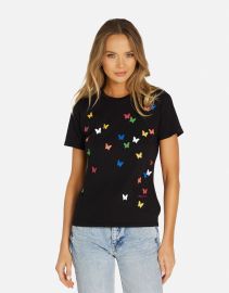 Mini Butterflies Vintage Tee in Black Croft by Lauren Moshi at Lauren Moshi