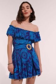 Mini Dress Bella - Blue Gauguin Resort Collection at Poupette St Barth