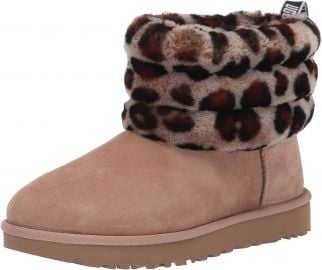 Mini Fluff Quilted Leopard Print Boot by Ugg at Amazon