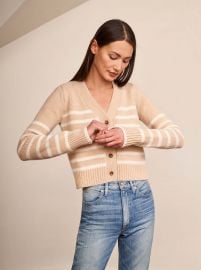 Mini Marin Cardigan in Camel/Cream at La Ligne