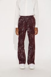 Mini Slim Slit Velvet Heathered Pant - Burgundy Fashion Nova at Fashion Nova