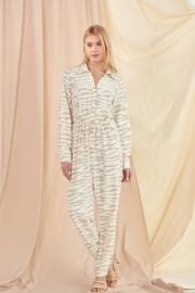 Minimalist Neutral Tiger Animal Print Jumpsuit Marie Gregory at Marie Gregory