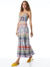 Minka Tie Front Maxi Dress In Ritzymulti  Alice And Olivia at Alice and Olivia