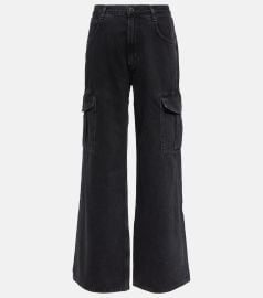 Minka high-rise denim cargo pants in black - Agolde at Mytheresa