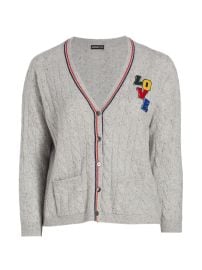 Minnie Rose Love Cashmere Cable knit Cardigan In Light Grey Donegal at Saks Fifth Avenue