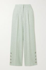 Mint Button-embellished sequined wool-blend tweed straight-leg pants  ALESSANDRA RICH  NET-A-PORTER at Net a Porter