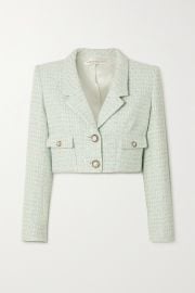 Mint Cropped embellished sequined wool-blend tweed jacket  ALESSANDRA RICH  NET-A-PORTER at Net a Porter