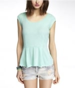 Mint peplum tee at Express at Express