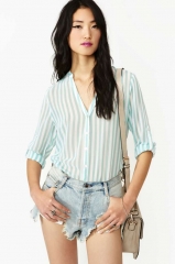 Mint striped shirt at Nasty Gal