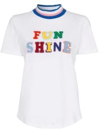 Mira Mikati Funshine Flocked Applique Striped Cotton t-shirt - Farfetch at Farfetch