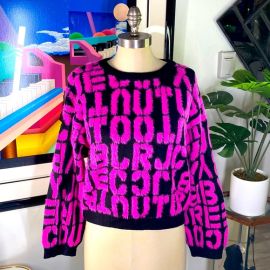 Miracle Sweaters New Pink And Black Ultra Soft And Fluffy Letter Sweater Nwt Poshmark at Poshmark