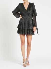 Misa Los Angeles Maeryn Dress - Metallic Black at Garmentory