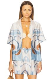 Misa Los Angeles Solange Top In The Swans Border at Revolve