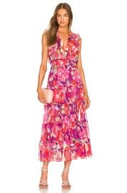 Misa Trina Sleeveless Floral Chiffon Maxi Dress at Revolve