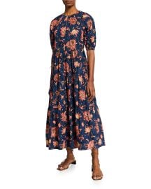 Mischa Tiered Floral-Print Maxi Dress at Neiman Marcus