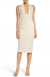 Misha Collection  Tanya  Faux Suede Halter Midi Dress at Nordstrom