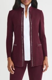Misook Chain Link Trim Knit Jacket at Nordstrom