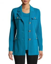 Misook Petite Dressed Up Button-Front Jacket at Neiman Marcus