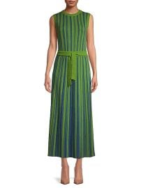 Misook Striped Rib Knit Belted Midi Dress at Saks Fifth Avenue