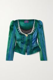 Miss Sohee The Vanguard Cystal embellished lame Jacket at Net a Porter