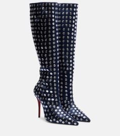 Miss Z 100 embellished satin knee-high boots at Mytheresa