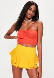 Yellow Full Frill High Waisted Shorts at Missguided