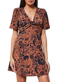 Missguided Floral-Print Twist-Front Mini Dress at The Bay