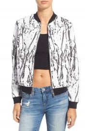 Missguided Marble Bomber Jacket at Nordstrom