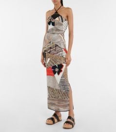 Missoni - Zig-Zag knit patchwork halterneck dress at Mytheresa