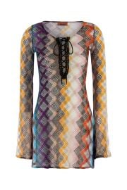 Missoni Long Sleeve Zigzag Embroidery Dress at Cettire