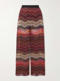 Missoni Mare Sequined Striped Metallic Crochet knit Wide leg Pants at Net a Porter