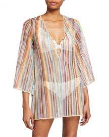 Missoni Mare Striped Lace-Up Coverup at Neiman Marcus