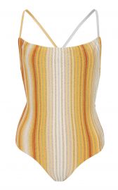 Missoni Mare Vertical Stripe Lurex One Piece Swimsuit at Farfetch