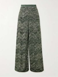 Missoni Mare sequin embellished metallic crochet knit wide leg pants at Net a Porter