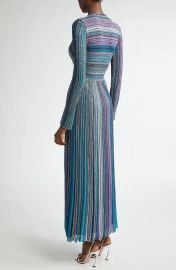 Missoni Metallic Striped V Neck Dress at Nordstrom