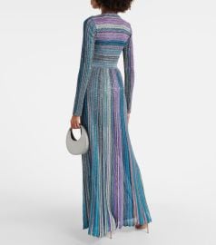 Missoni Metallic Striped V Neck Dress at Mytheresa